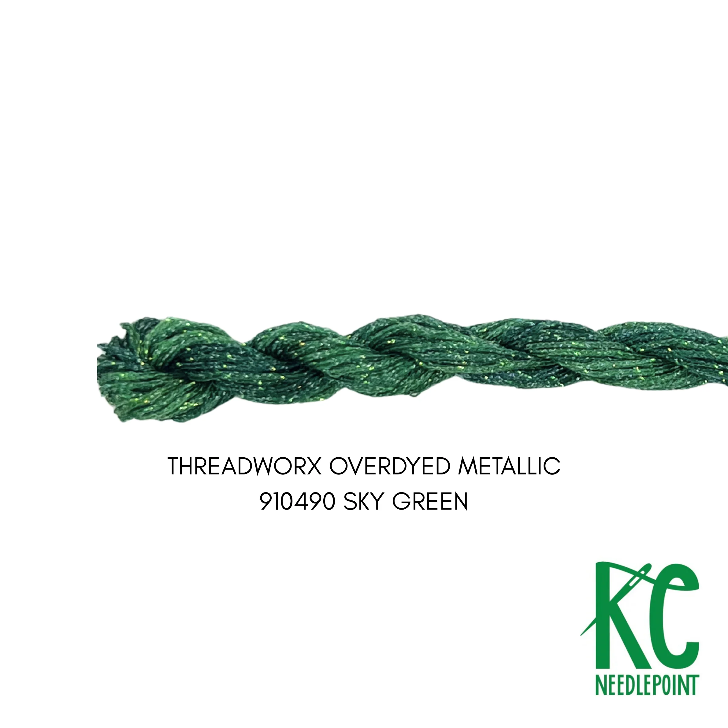 ThreadworX #12 Overdyed Metallic Sky Green
