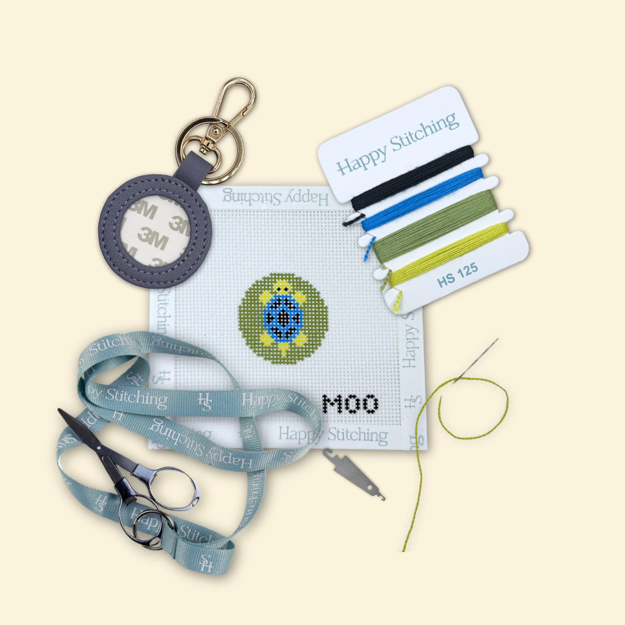 "Tiny Traveler" Happy Stitching All-In-One Key Fob/Bag Tag Kit