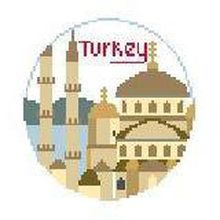 Turkey Travel Round Canvas