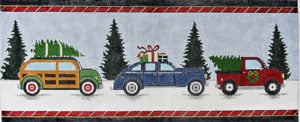 Vintage Christmas Cars Canvas