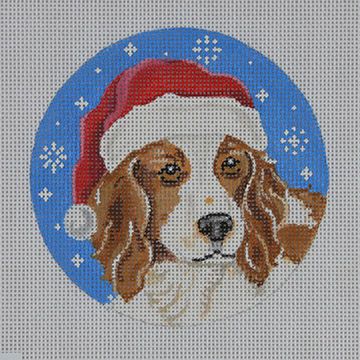 Welsh Springer Santa Ornament Canvas
