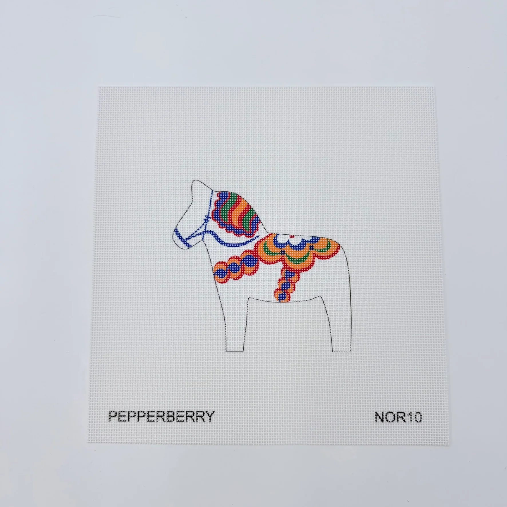 White Dala Horse Canvas