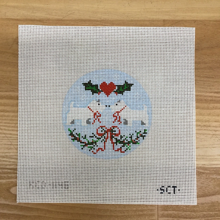White Westie Christmas Round