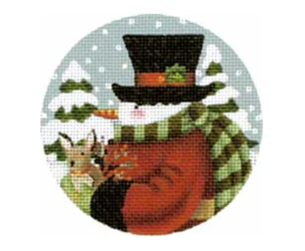 Wildwood Snowman Needlepoint Canvas
