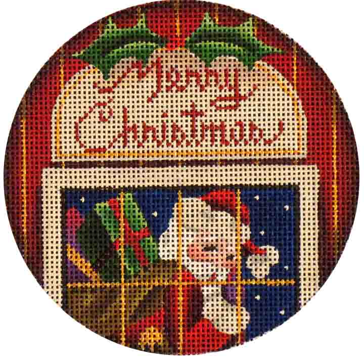 Window Santa Round Canvas
