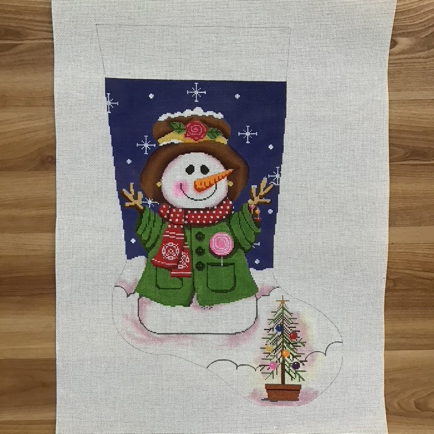 Woodland Snowlady Stocking Canvas