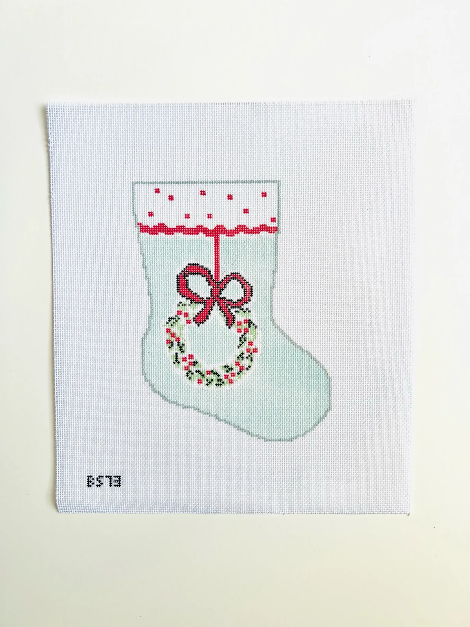 Wreath Ornament Sized Stocking Canvas