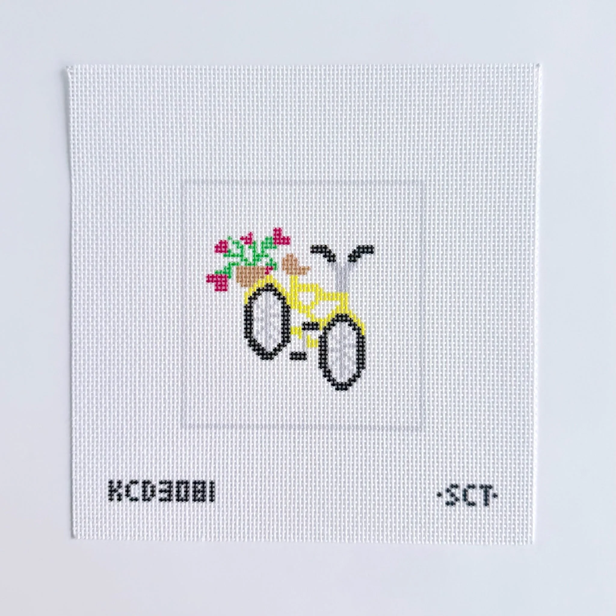 Yellow Bicycle Square Canvas