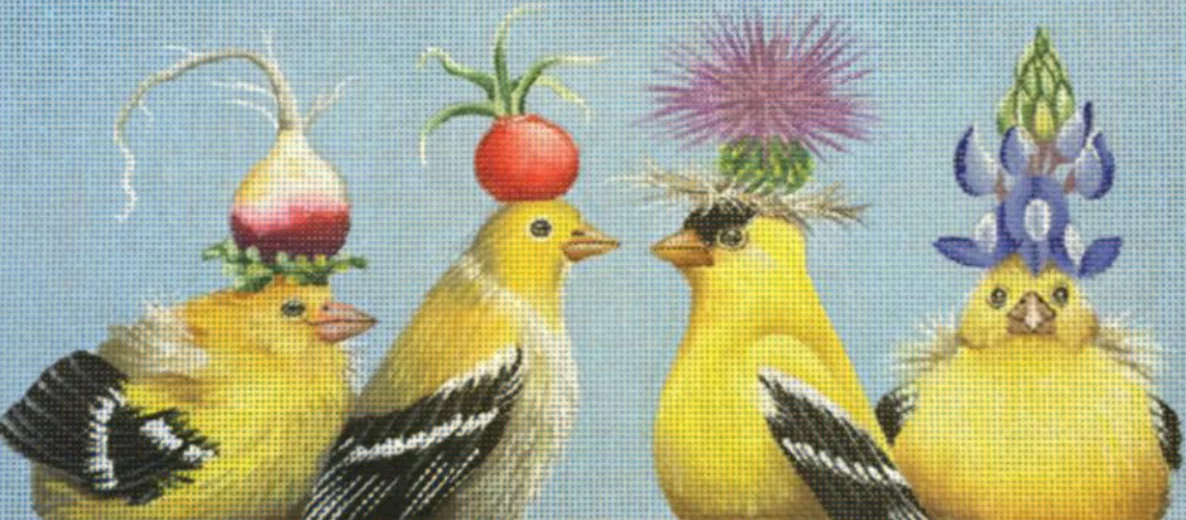 Yellow Birds Needlepoint Canvas