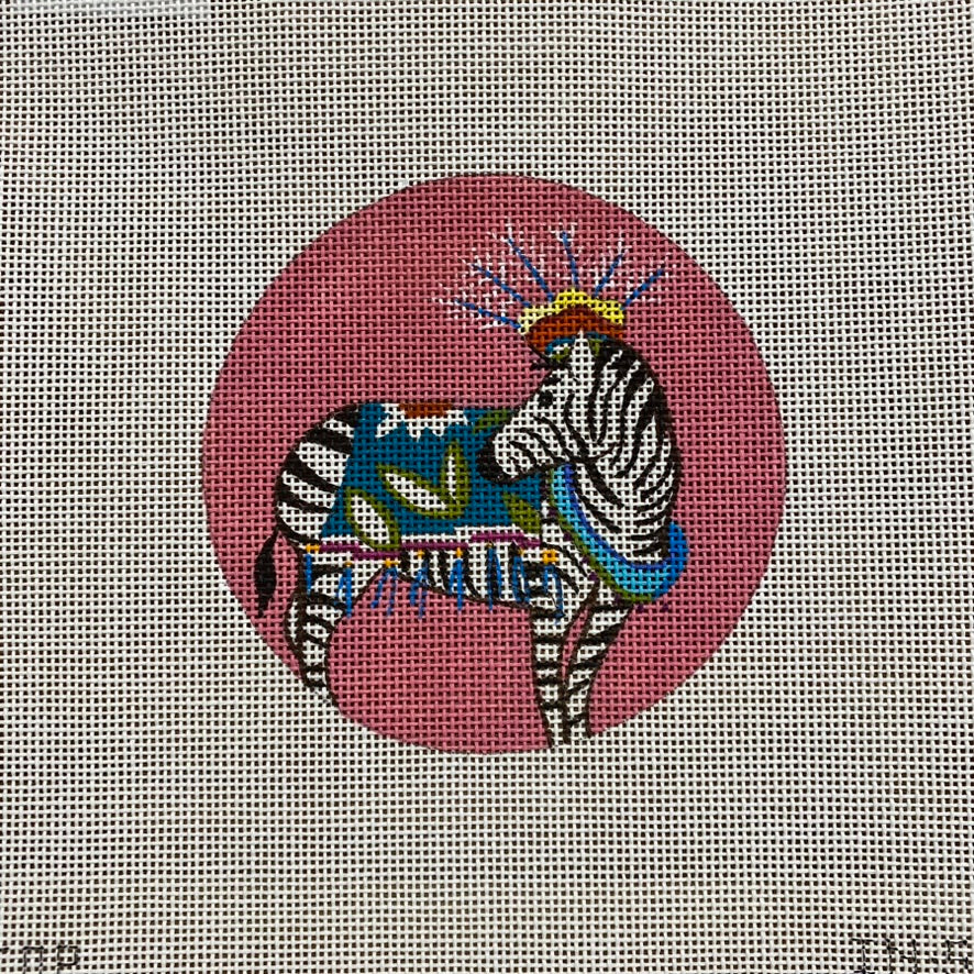 Zebra Round Canvas